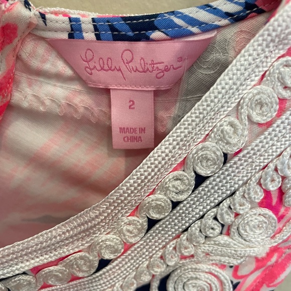 Lilly Pulitzer Shift Dress Pink Flamingos Carlotta Stretch Racerback Zip Size 2 - Picture 11 of 11